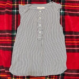 Ana Taylor LOFT Sleeveless Black and White Striped Blouse small